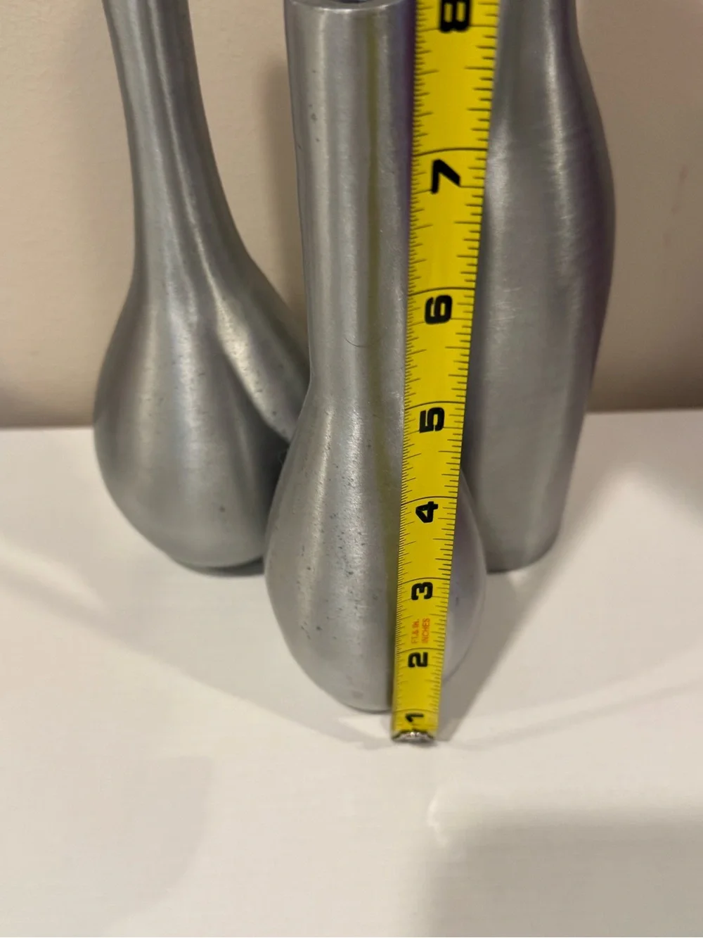 Vintage Silver Metal Decorative Bud Vases - Set of 3